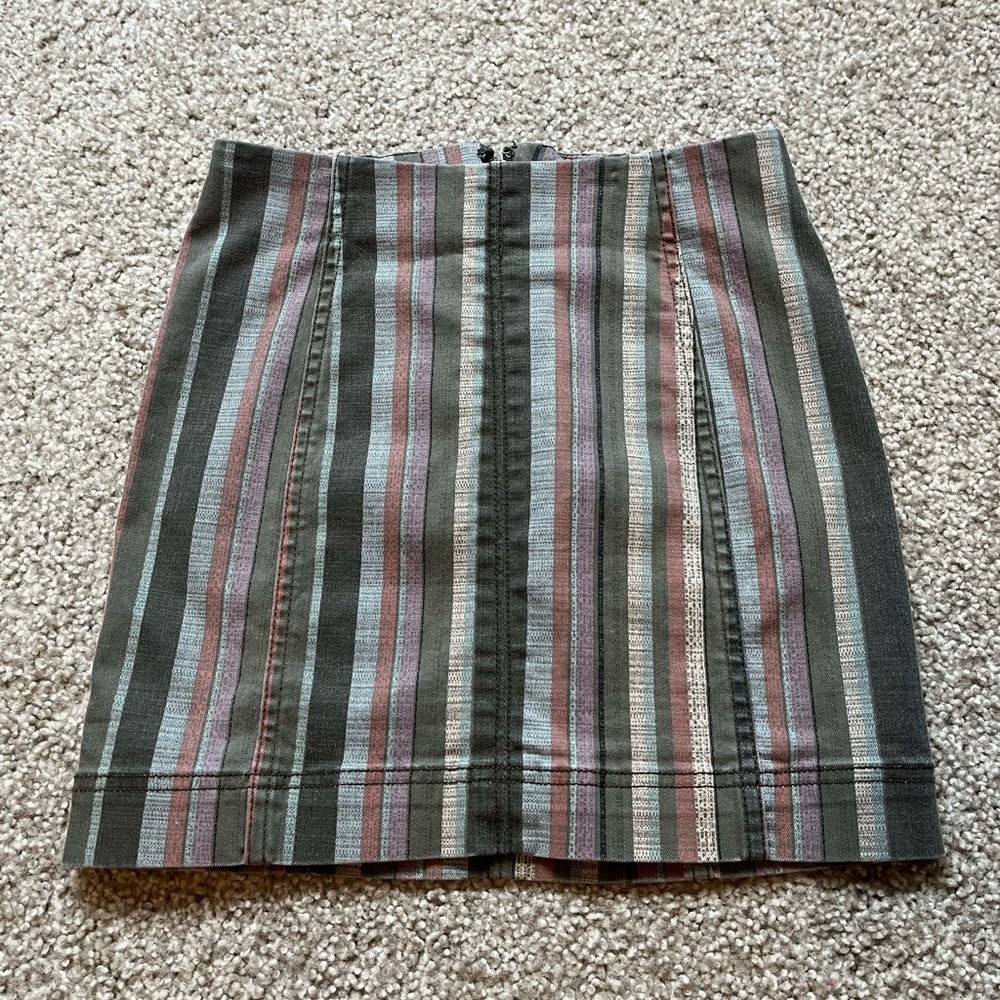 Jolt Striped Multicolor Mini Skirt